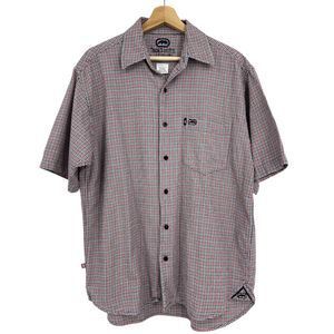Ecko Unltd. button down shirt large mens checkered red black short sleeve top